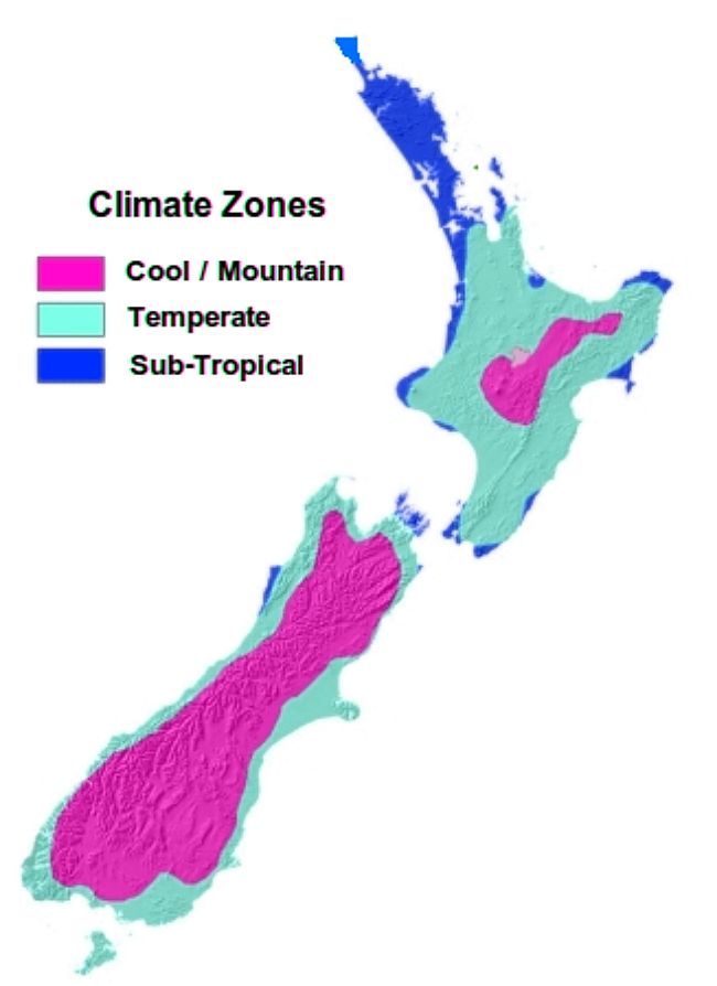 New Zealand Climate Zone Map